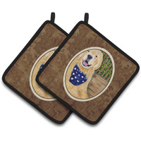 "Caroline's Treasures Golden Retriever Pair of Pot Holders SS8972PTHD, 7.5HX7.5W, Multicolor"