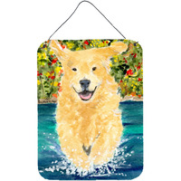 "Caroline's Treasures SS8978DS1216 Golden Retriever Aluminium Metal Wall or Door Hanging Prints, 16"" x 12"", Multicolor"