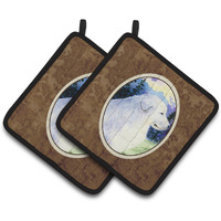 "Caroline's Treasures Great Pyrenees Pair of Pot Holders SS8980PTHD, 7.5HX7.5W, Multicolor"