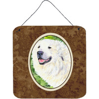"Caroline's Treasures SS8981DS66 Great Pyrenees Aluminum Metal Wall or Door Hanging Prints, 6 x 6"", Multicolor"