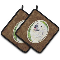 "Caroline's Treasures Great Pyrenees Pair of Pot Holders SS8981PTHD, 7.5HX7.5W, Multicolor"