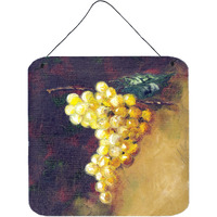 "Caroline's Treasures New White Grapes by Malenda Trick Wall or Door Hanging Prints TMTR0152DS66, 6""H x 6""W, Multicolor"