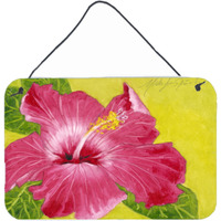 "Caroline's Treasures Hot Pink Hibiscus by Malenda Trick Wall or Door Hanging Prints TMTR0317DS812, 8""H x 12""W, Multicolor"