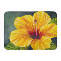"Caroline's Treasures Yellow Hibiscus by Malenda Trick Floor Mat, 19"" x 27"", Multicolor"