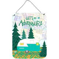 "Caroline's Treasures Let's Adventure Glamping Trailer Wall or Door Hanging Prints VHA3003DS1216, 16HX12W, Multicolor"