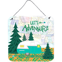 "Caroline's Treasures Let's Adventure Glamping Trailer Wall or Door Hanging Prints VHA3003DS66, 6"" x 6"", Multicolor"
