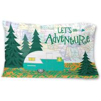 "Caroline's Treasures Let's Adventure Glamping Trailer Fabric Standard Pillowcase VHA3003PILLOWCASE, Multicolor"
