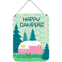 "Caroline's Treasures Happy Campers Glamping Trailer Wall or Door Hanging Prints VHA3004DS1216, 16"" x 12"", Multicolor"