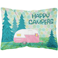 "Caroline's Treasures Happy Campers Glamping Trailer Fabric Decorative Pillow, 12"" x 16"", Multicolor"