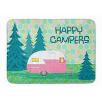 "Caroline's Treasures Happy Campers Glamping Trailer Floor Mat, 19"" x 27"", Multicolor"