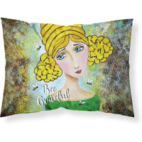"Caroline's Treasures Bee Grateful Girl with Beehive Fabric Standard Pillowcase VHA3008PILLOWCASE, Multicolor"