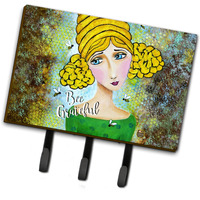 "Caroline's Treasures Bee Grateful Girl with Beehive Leash or Key Holder VHA3008TH68, Triple, Multicolor"