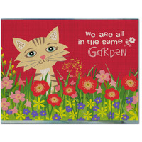 "Caroline's Treasures VHA3009PLMT Garden Cat Fabric Placemat, Multicolor"