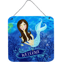 "Caroline's Treasures Welcome Mermaid Wall or Door Hanging Prints VHA3010DS66, 6"" x 6"", Multicolor"