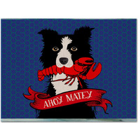 "Caroline's Treasures VHA3011PLMT Ahoy Matey Nautical Border Collie Fabric Placemat, Multicolor"