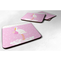 "Caroline's Treasures VHA3013FC It's a Baby Girl Foam Coaster (Set of 4), Multicolor, 3.5"""