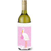 "Caroline's Treasures VHA3013LITERK It's a Baby Girl Wine Bottle Koozie Hugger, Multicolor, 750ml"