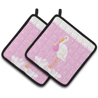 "Caroline's Treasures It's A Baby Girl Pair of Pot Holders VHA3013PTHD, 7.5HX7.5W, Multicolor"