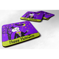 "Caroline's Treasures VHA3014FC Happy Halloween Skeleton Foam Coaster (Set of 4), Multicolor, 3.5"""