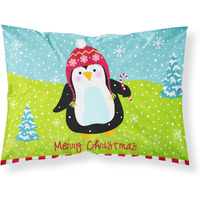 "Caroline's Treasures Merry Christmas Happy Penguin Fabric Standard Pillowcase VHA3015PILLOWCASE, Multicolor"