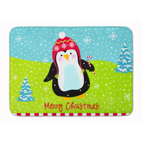 "Caroline's Treasures Merry Christmas Happy Penguin Floor Mat, 19"" x 27"", Multicolor"