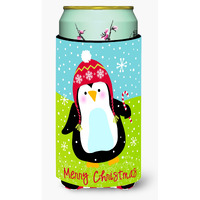 "Caroline's Treasures VHA3015TBC Merry Christmas Happy Penguin Tall Boy Koozie Hugger, Multicolor"