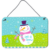 "Caroline's Treasures Christmas Snowman Let it Snow Wall or Door Hanging Prints VHA3017DS812, 8"" x 12"", Multicolor"