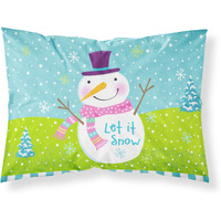 "Caroline's Treasures Christmas Snowman Let it Snow Fabric Standard Pillowcase VHA3017PILLOWCASE, Multicolor"