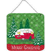 "Caroline's Treasures Christmas Vintage Glamping Trailer Wall or Door Hanging Prints VHA3018DS66, 6"" x 6"", Multicolor"