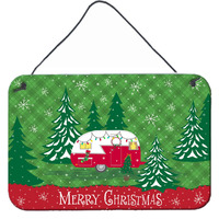 "Caroline's Treasures Christmas Vintage Glamping Trailer Wall or Door Hanging Prints VHA3018DS812, 8HX12W, Multicolor"