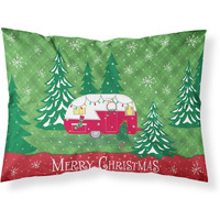 "Caroline's Treasures Christmas Vintage Glamping Trailer Fabric Standard Pillowcase VHA3018PILLOWCASE, Multicolor"