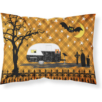 "Caroline's Treasures Halloween Vintage Camper Printed, Polyester, 250 Thread count, Envelope closure Pillowcase, Standard, Multicolor"