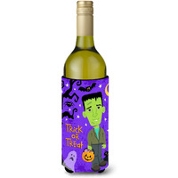 "Caroline's Treasures Halloween Frankie Frankenstein Wine Bottle Beverage Insulator Hugger, 750 ml, Multicolor"