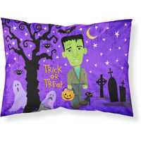 "Caroline's Treasures ""Halloween Frankie Frankenstein"" Printed, Polyester Envelope Closure pillowcase, Standard, Multicolor"