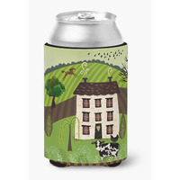 "Caroline's Treasures Folk Art Country House Can or Bottle Hugger, Can Hugger, Multicolor"