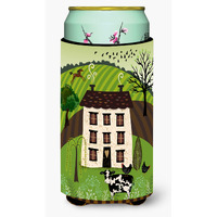 "Caroline's Treasures Folk Art Country House Tall Boy Beverage Insulator Hugger, Multicolor"