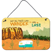 "Caroline's Treasures Retro Camper Camping Wander Metal Print, 8""H x 12""W, Multicolor"