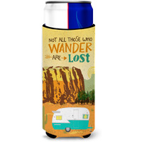 "Caroline's Treasures Retro Camper Camping Wander Michelob Ultra Hugger For Slim Cans, Slim Can, Multicolor"