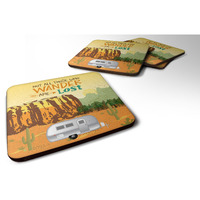 "Caroline's Treasures Airstream Camper Camping Wander Foam Coaster Set of 4, 3.5, Multicolor"