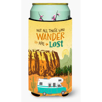 "Caroline's Treasures RV Camper Camping Wander Tall Boy Beverage Insulator Hugger, Multicolor"