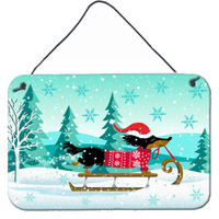 "Caroline's Treasures Merry Christmas Dachshund Wall or Door Hanging Prints, Multicolor"