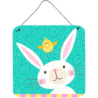 "Caroline's Treasures Happy Easter Rabbit Wall or Door Hanging Prints, Multicolor"