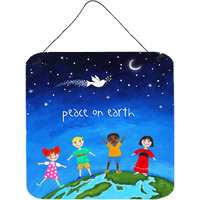 "Caroline's Treasures Peace on Earth Wall or Door Hanging Prints, Multicolor"