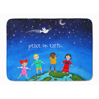 "Caroline's Treasures Peace on Earth Machine Washable Memory Foam Mat, Multicolor"