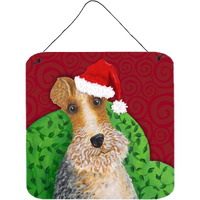 "Caroline's Treasures Wire Fox Terrier Christmas Wall or Door Hanging Prints, Multicolor"