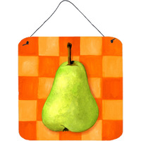 "Caroline's Treasures Pear in Orange by Ute Nuhn Wall or Door Hanging Prints WHW0117DS66, 6HX6W, Multicolor"