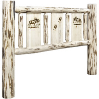 Montana Collection Twin Headboard w/ Laser Engraved Moose Design, Ready to Finish