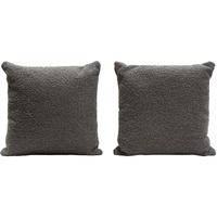 Set of (2) 16" Square Accent Pillows in Charcoal Boucle Textured Fabric by Diamond Sofa