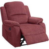 39 Inch Fabric Power Recliner with USB Port, Red
