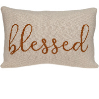 Parkland Collection Blessed Transitional Beige Throw Pillow